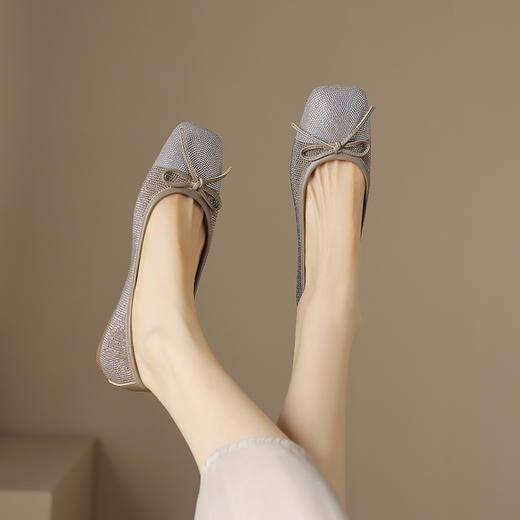 舒适百搭，圆头镶钻平底单鞋WXJ-W8013 商品图12