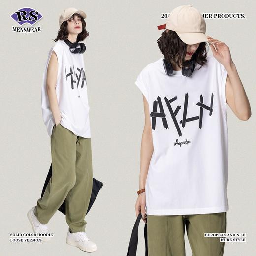 RS男装|2023春夏270g新款简约字母印花背心欧美街头潮牌男士无袖t 商品图1