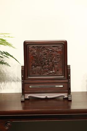 和合二仙°明式简座小插屏