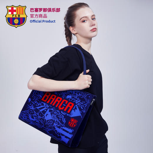巴塞罗那俱乐部商品丨巴萨新款潮流时尚大容量涂鸦托特包帆布包 商品图4