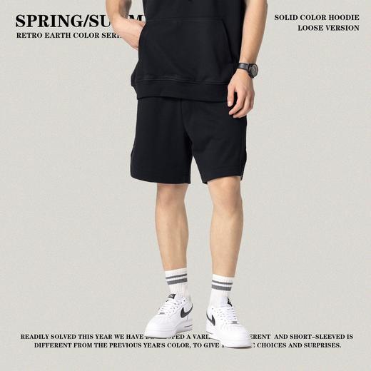 RS男装|2023夏季300克毛圈重磅纯色男士短裤宽松休闲款男女五分裤 商品图3