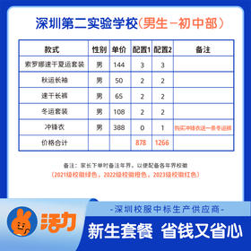 2023深圳第二实验学校（初中部）新生套餐附校徽