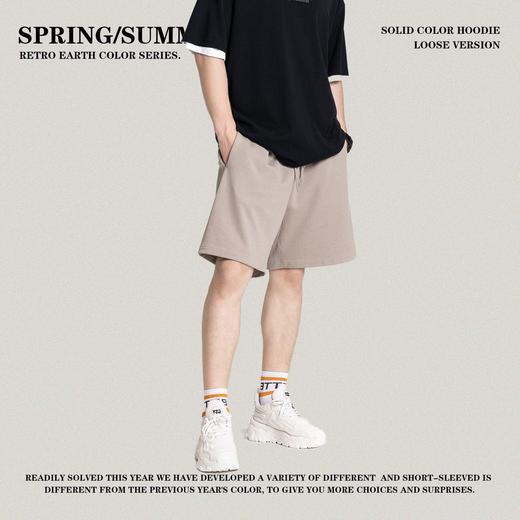 RS男装|2023夏季425g毛圈重磅纯色短裤欧美跨境ins潮牌运动休闲裤 商品图1