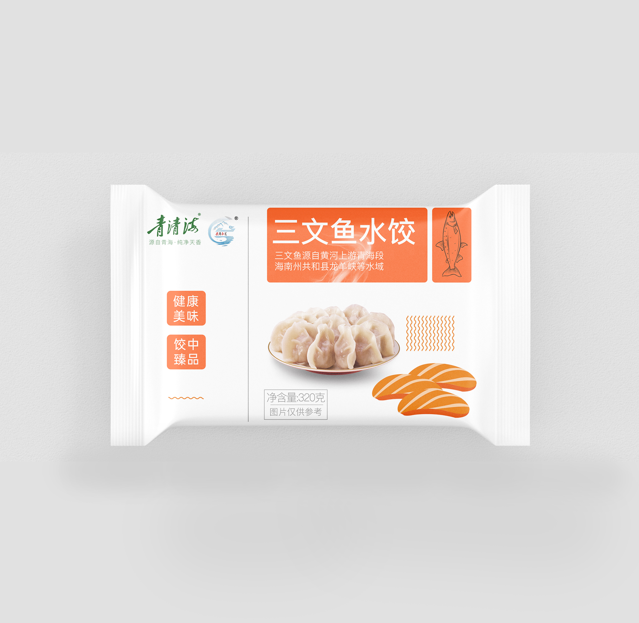 青清海三文鱼水饺320g