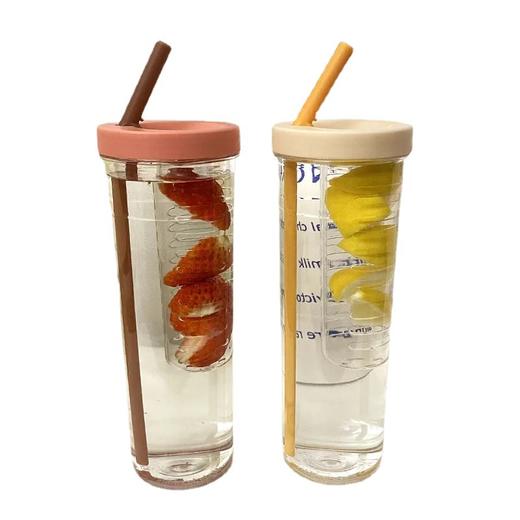 「四款可选！独立茶仓」小红书同款杯子ins风颜值韩版吸管杯学生简约防摔塑料随手杯便携餐饮用具 商品图4