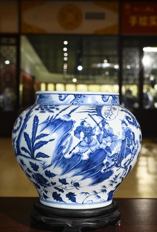 仿元青花唐太宗纹罐 商品图0