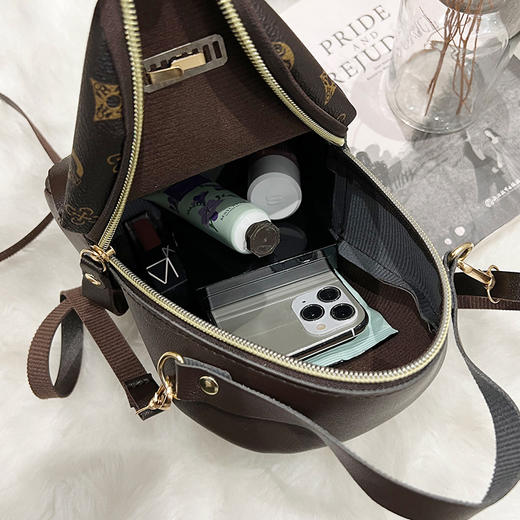 花料背包2023黛唯梵时尚双肩包女包包女清新甜美学生书包 商品图2