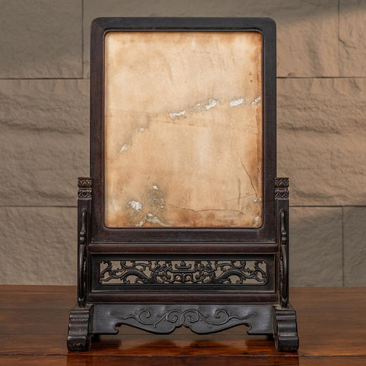 清 红木镶云石插屏 商品图1