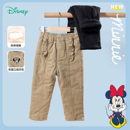 【商场同款】迪士尼童装女宝宝休闲长裤秋冬装时尚儿童保暖加绒裤子宽松长裤213DK0225 商品图1