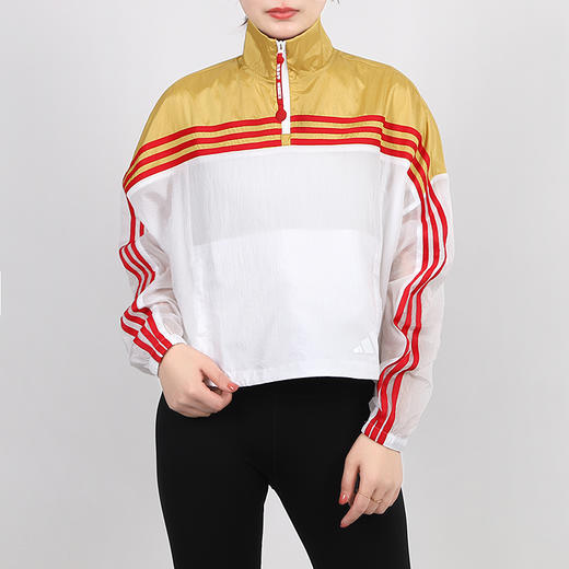 （YY）adidas/阿迪达斯  adidas外套女装春秋梭织半拉链薄款运动服短款夹克 GJ9020 商品图2