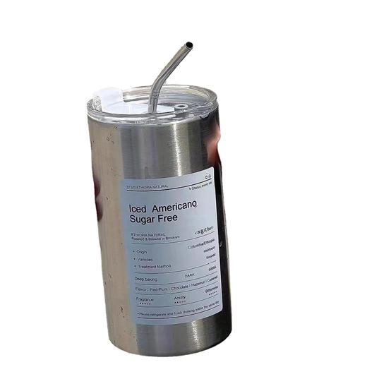 「两色可选！颜值派」冰美式咖啡杯304不锈钢保温杯 颜值ins随手杯便携随行水杯吸管杯餐饮用具 商品图4