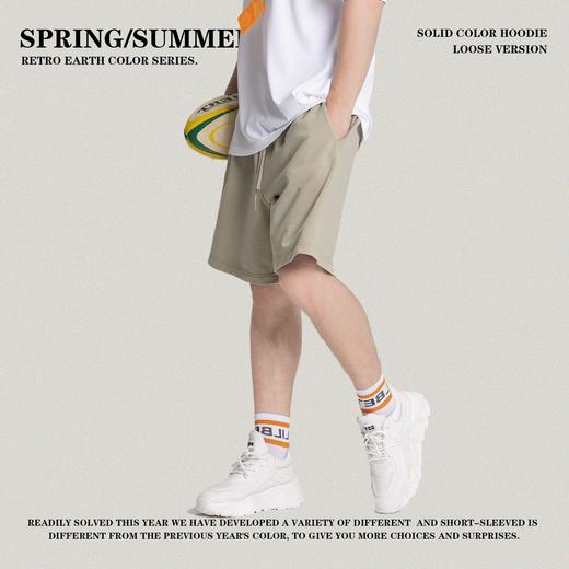RS男装|2023夏季425g毛圈重磅纯色短裤欧美跨境ins潮牌运动休闲裤 商品图4