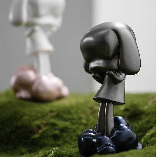 稀奇艺术《盹盹兔》夜晚白天可爱兔装饰摆件黑白装饰品新居礼物 商品图2