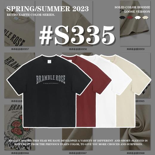 RS男装|2023春夏230g字母玫瑰数码印花短袖欧美街头复古潮牌T恤男 商品图2