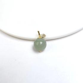 和田玉吊坠-叶子扣圆珠12