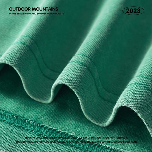 RS男装|2023夏季270克重磅字母印花洗水复古潮牌纯棉短袖t恤男 商品图4