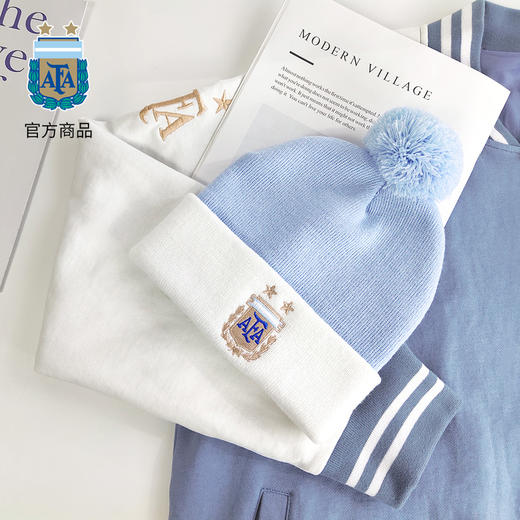 阿根廷国家队商品丨足球迷秋冬新款毛线帽加厚针织帽梅西蓝白周边 商品图2