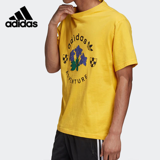 （YY）adidas/阿迪达斯  adidas三叶草男子夏季新款宽松印花上衣运动服短袖T恤衫 GD5607 商品图2