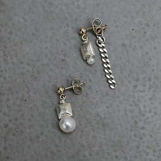 SpoiledBrat Jewelry纯银不对称珍珠耳环  商品图0