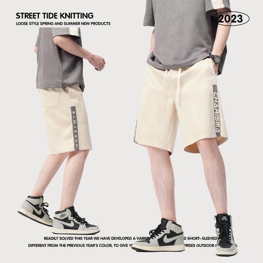 RS男装|2023夏季美式高街潮牌麂皮绒短裤男大码宽松运动五分裤子 商品图1