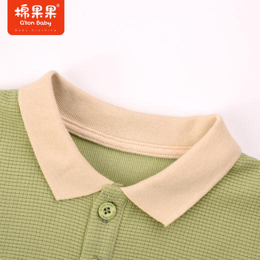 棉果果秋季新品男童华夫格帅气小绅士风休闲POLO衫套头卫衣M312180223480 商品图2
