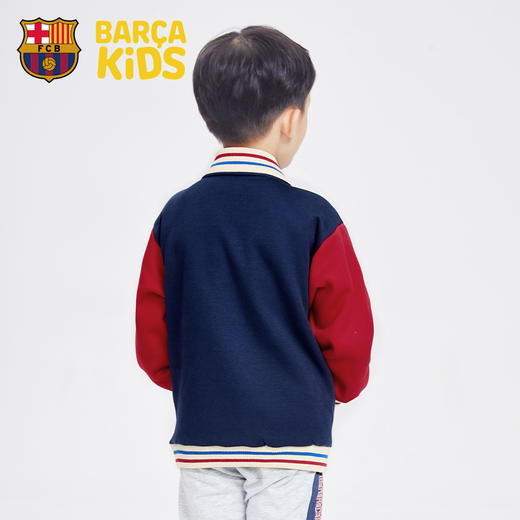 巴塞罗那童装外套丨聚星动力红蓝拼接棒球服儿童运动足球迷夹克 商品图2