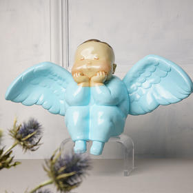 稀奇艺术雕塑瞿广慈《天使比比》人物桌面摆件客厅饰品高端艺术品