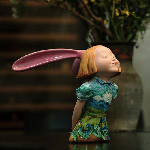 稀奇艺术向京《我看到了幸福》梵高鸢尾花收藏款限量艺术家签名版雕塑 商品图0