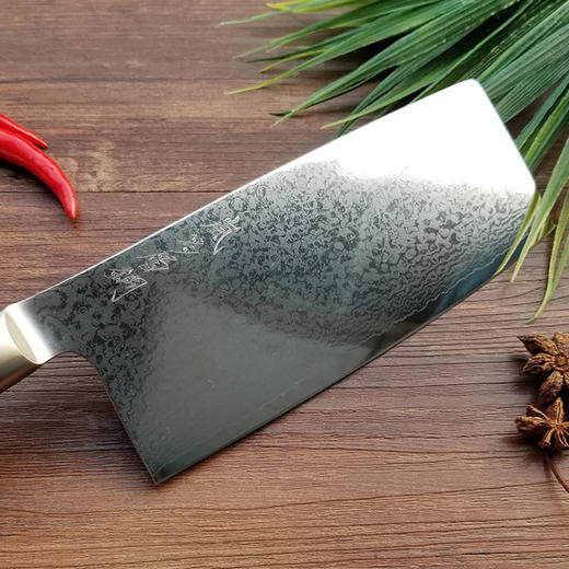 日本原装进口 YAXELL岚系列大马士革中华刀不锈钢家用切片刀 商品图2