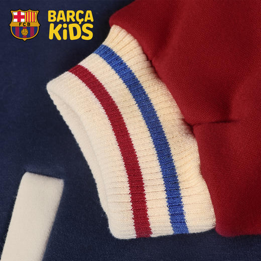 巴塞罗那童装外套丨聚星动力红蓝拼接棒球服儿童运动足球迷夹克 商品图4