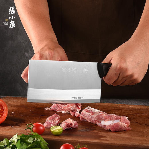 【赠同品牌水果刀！】张小泉不锈钢家用厨房用刀锋利菜刀 斩切刀 前切后斩 商品图8