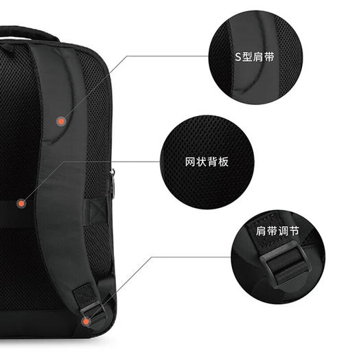 新秀丽（Samsonite）男士大容量电脑包旅行包休闲背包【灰黑色】 TR1*08106 商品图7