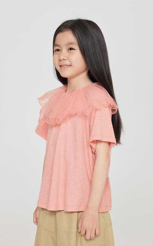 jnby  23年秋款  娃娃领直筒短袖T恤  1N7113080 商品图3