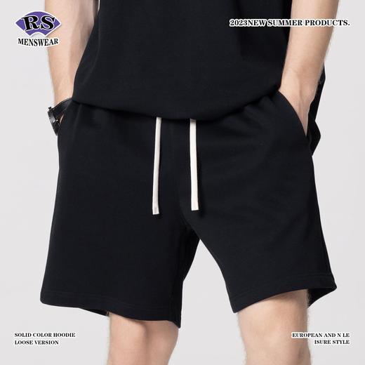RS男装|2023夏季340g毛圈螺纹腰头纯色短裤欧美宽松休闲运动裤男 商品图4