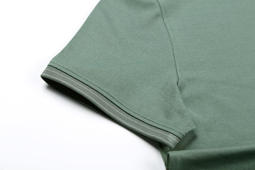 商场同款  占姆士男士含桑蚕丝纯色商务翻领短袖POLO衫     一款三色     青绿&豆绿&上青 商品图5