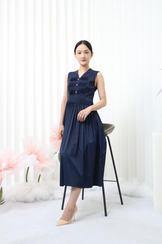 B--千年情话—梁祝绀色排褶无袖连衣裙LZ3S18 商品图3