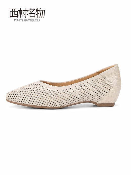 西村名物2023秋季新款简约舒适洞洞鞋通勤透气镂空轻便单鞋X23CE33641 商品图2