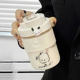 「三色可选！学院风」杯子ins颜值吸管杯塑料水杯女学生可爱咖啡杯儿童随手杯餐饮用具