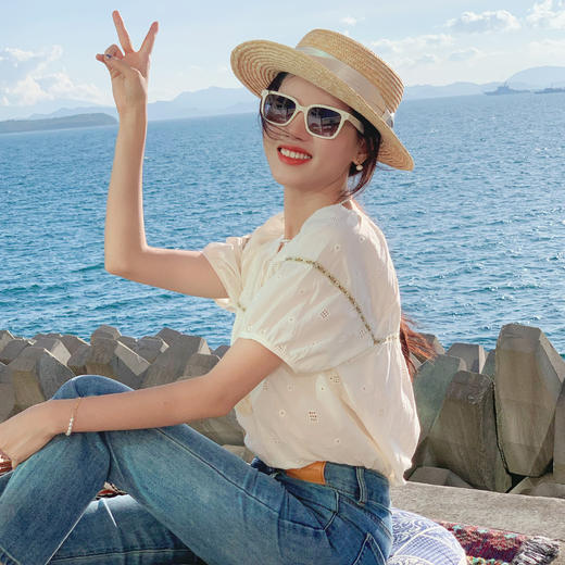 【百图lulu定制】【在云端刺绣衬衫】刺绣 流苏  度假风 衬衫 商品图8