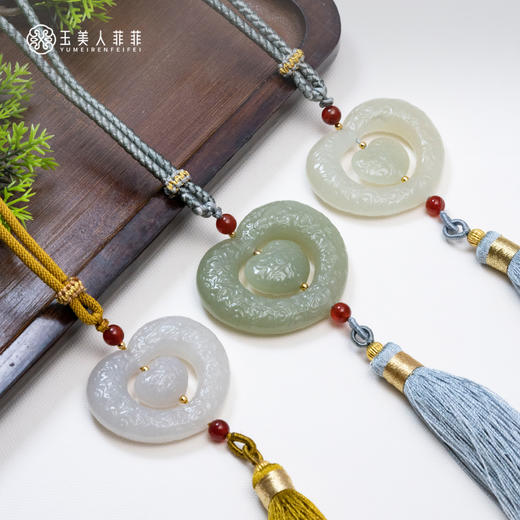 水青车挂-双爱心云纹 商品图0