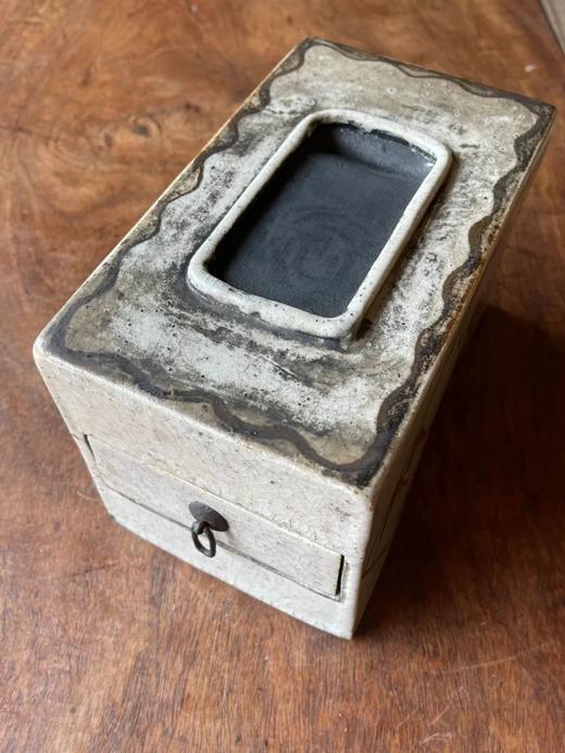 白瓷褐绘山水高仕名家款硯台箱，顺丰包邮 商品图13