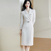 剩XXL 米思阳2025春季通勤职业洋气西装裙系带修身纯色连衣裙女2207 商品缩略图1