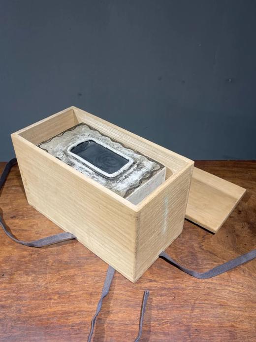 白瓷褐绘山水高仕名家款硯台箱，顺丰包邮 商品图11