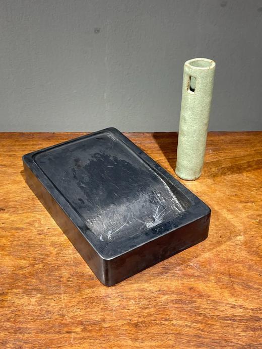 歙石硯台与青瓷挂瓶硯盒，顺丰包邮 商品图0