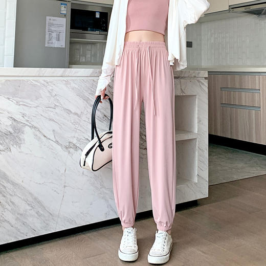 冰丝防晒束脚裤女夏季高腰凉凉裤薄款显瘦灯笼裤防紫外线休闲裤子 商品图5