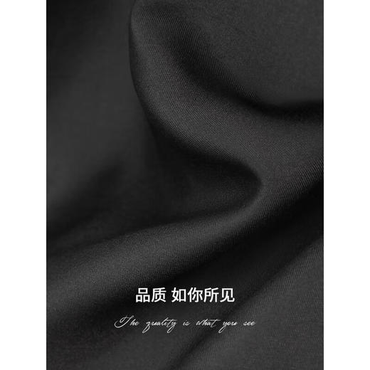 COCOBELLA职场通勤廓形黑色西裤女丝光质感宽松烟管裤PA547 商品图4