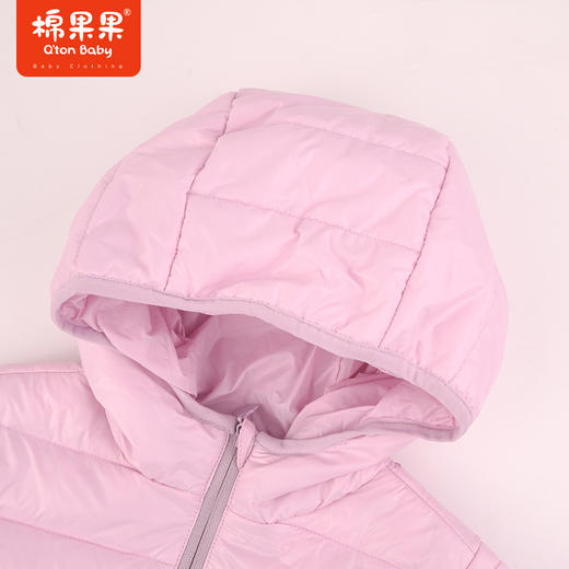 棉果果秋季新品女童抗菌爆款防钻绒连帽轻薄5A抗菌羽绒服M322102923409 商品图1