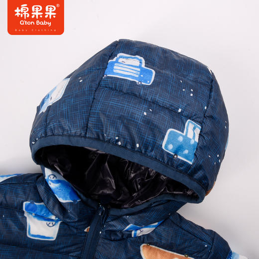 棉果果秋季新品男童防钻绒连帽爆款轻薄5A抗菌羽绒服M312102923458 商品图2