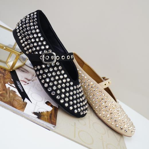 2023年秋季新款小圆头时尚玛丽珍舒适浅口百搭平底单鞋小皮鞋女W23CE74091 商品图3