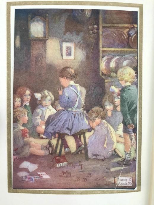 1913年 孩童诗歌集 8幅彩色手工贴图大量黑白插图 漆布精装32开 商品图2